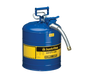 Justrite 5 Gallon, 1" Metal Hose, Steel Safety Can for Kerosene, Type II, AccuFlow™, Blue (7250330)