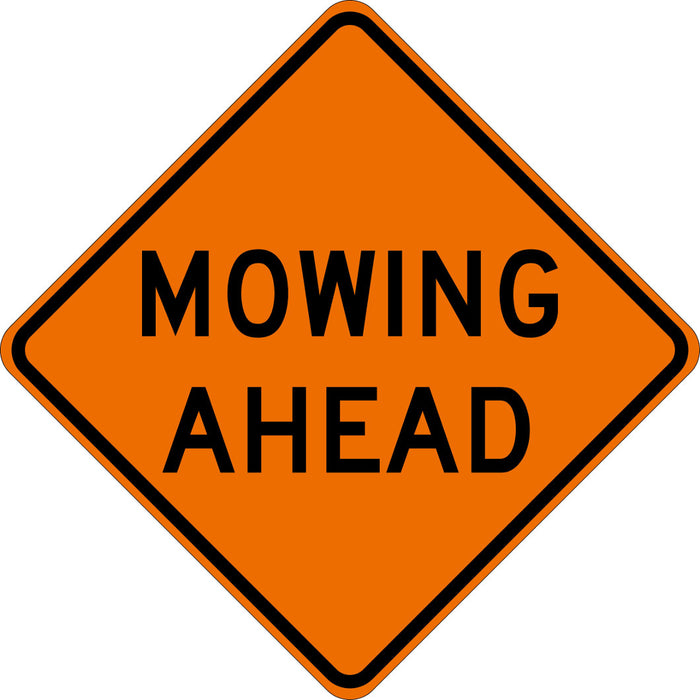 Dickie Safety 'Mowing Ahead' Sign 36" x 36" Mesh Vinyl RUM36-200-MOW