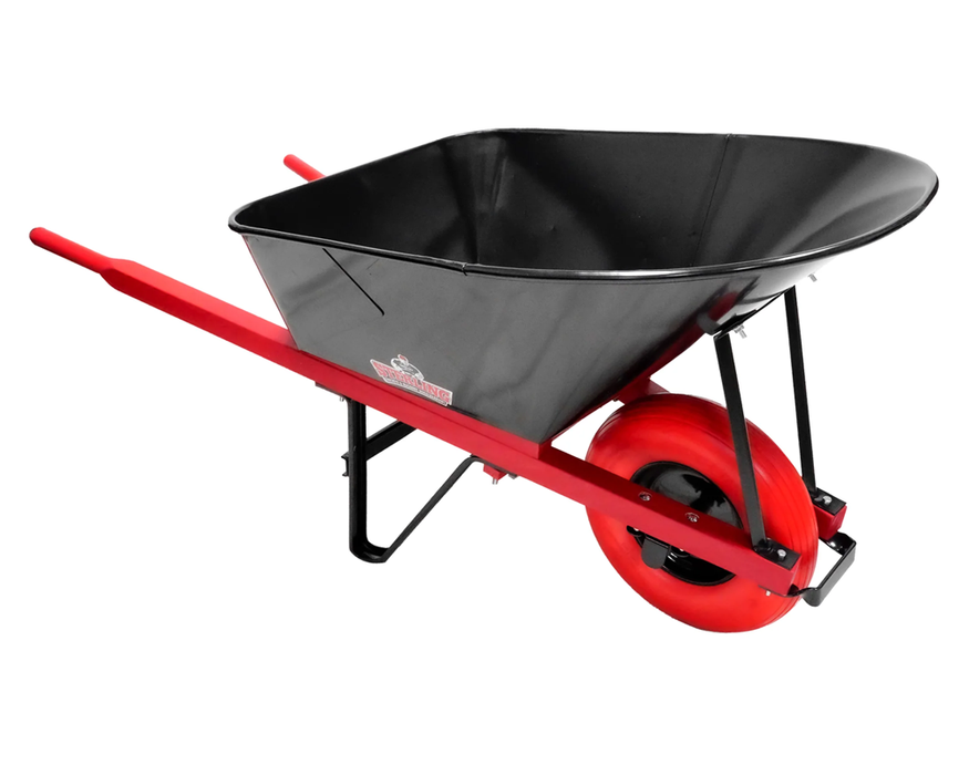 Sterling Steel Tray Wheelbarrow 7Cu. Ft. w/ Poly-U Flat Free Tire Red 121911