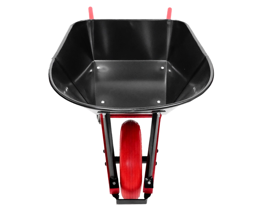 Sterling Steel Tray Wheelbarrow 7Cu. Ft. w/ Poly-U Flat Free Tire Red 121911
