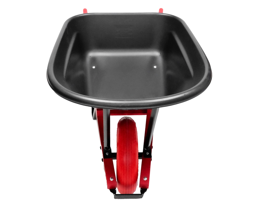 Sterling Poly Tray Wheelbarrow 6 Cu. Ft. w/ Poly-U Flat Free Tire Red 181911