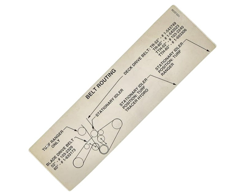 Exmark 103-2239 Decal,Belt Routing