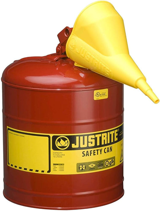Justrite 11202Y Funnel, Type 1 Cans