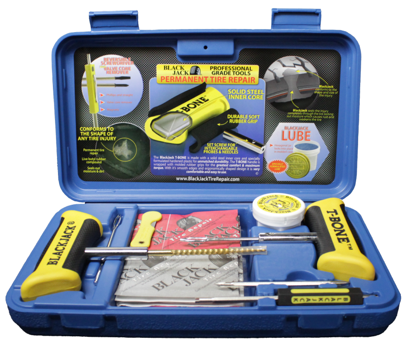 Blackjack KT-330B Blue T-Bone Tire Repair Kit Heavy Duty Plug Kit