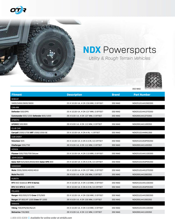 NDX 23X10.50 Air-Less Tire Zero T II S ASM 4ON4 -2.25 BLK Fits Cub Cadet Pro Z Series 148/154/160