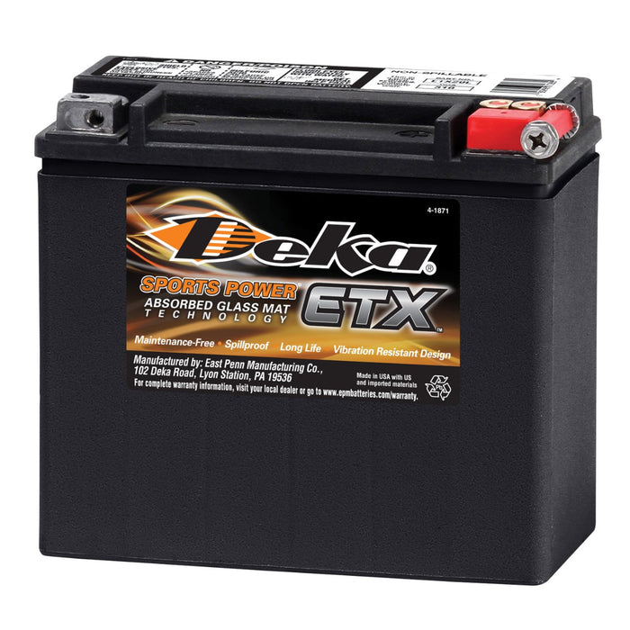 Deka ETX20l AGM Powersports Battery Exmark