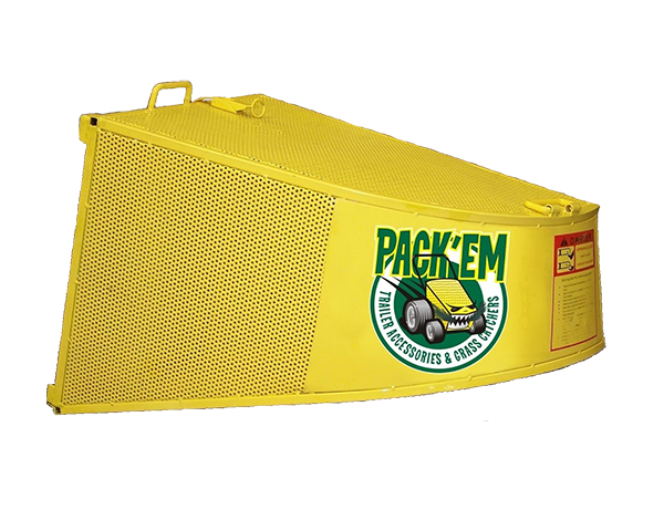 Pack'em PK-OVB-4 Hammered Steel Grass Catcher, 4.4cu.ft, Latch Door