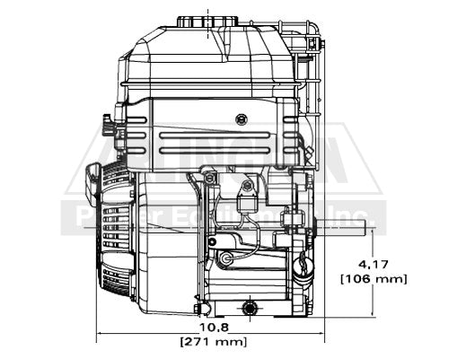 Briggs & Stratton 130G32-0022-F1 3-4" X 2 27-64" Horizontal Recoil 950 Series Engine w- Muffler