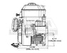 Briggs & Stratton 15C134-3023-F8 1" X 2-3-4" Horizontal Electric 1150 Series Engine w- Muffler