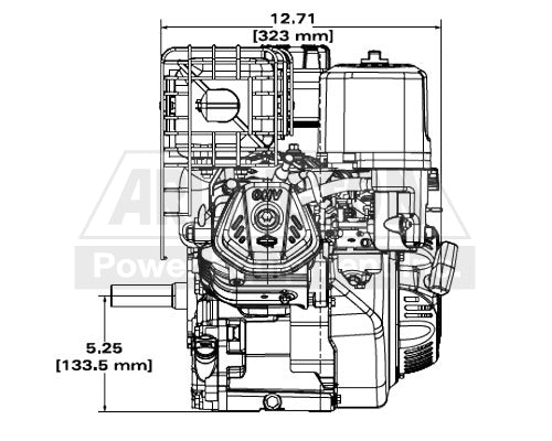 Briggs & Stratton 19N132-0019-F1 1 1" X 3-31-64" Horizontal Recoil 1450 Series Engine w- Muffler