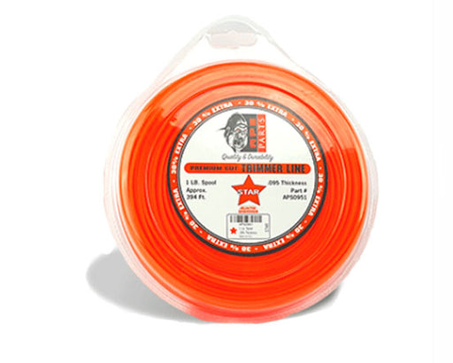 APE Partz .080 Trimmer Line 1 lb Spool Refill, Star, Orange