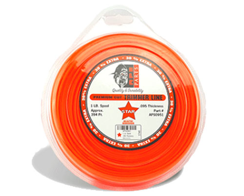 APE Partz .095 Trimmer Line 1 lb 394 ft Spool Refill, Star, Orange