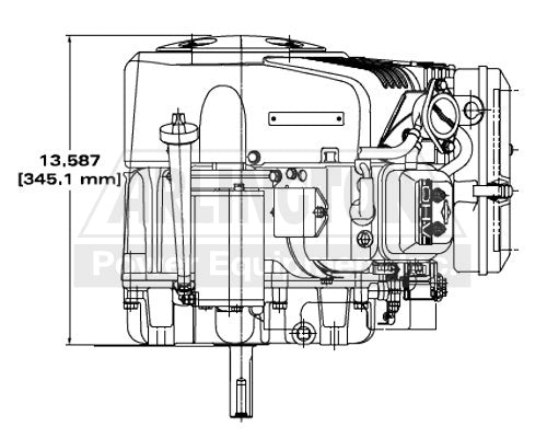 Briggs & Stratton 356776-0013-G1 1" X 3 5-32" Vertical Recoil Vanguard Series Engine