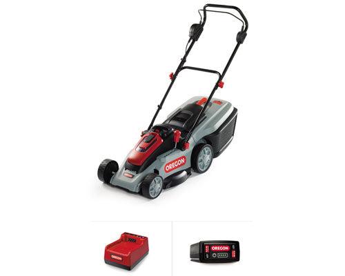 Oregon LM300 Electric Lawn Mower - 6.0 Ah Battery - Rapid Charger