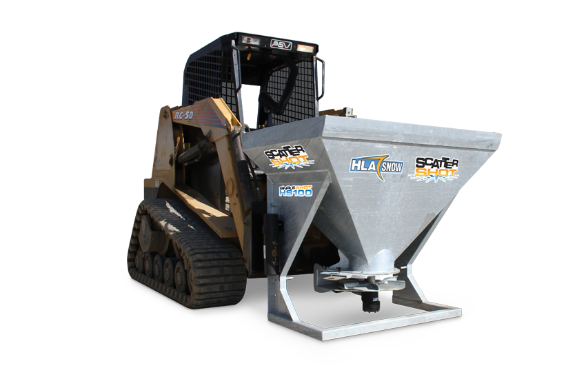 Salt Front Loader HLA Snow HS100 Salt Spreader 1/2 Yard Skid Steer Or 3 Point Hitch ...