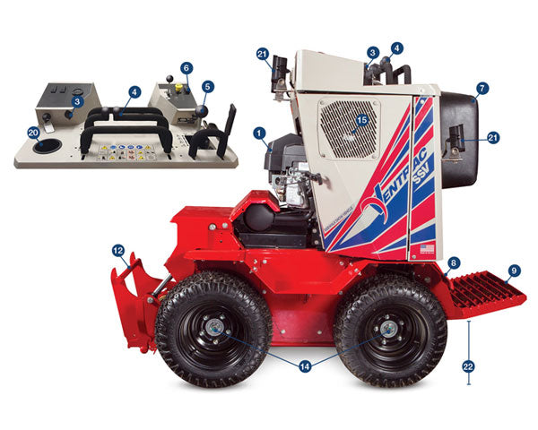 Ventrac 2100C Sidewalk Snow Vehicle SSV Kawasaki 18.5 HP (39.61100) With PTO and Weight Transfer Kit Installed
