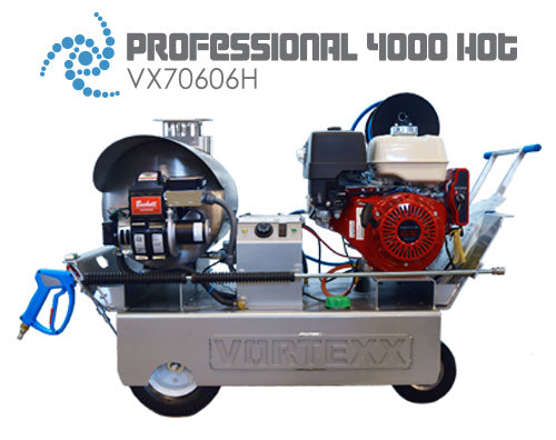 Vortexx 4000HOT Pressure Washer 4000 PSI 4.0 GPM Professional Hot Ele Start Honda GX390 VX70606H